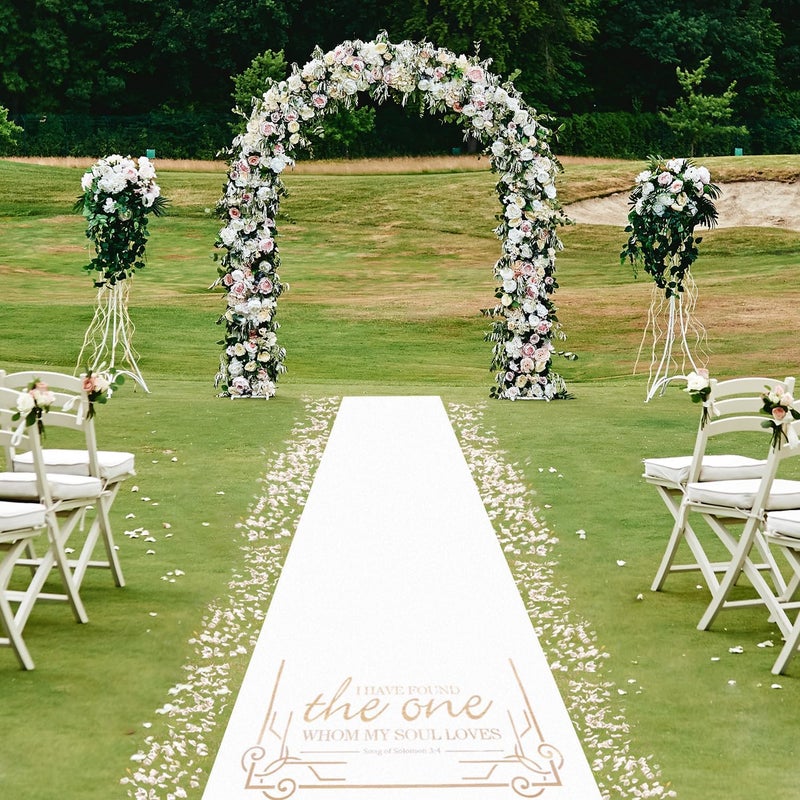 Healon Thickened Aisle Runner for Wedding CeremonyFeet White Aisle Runner Walkway for Indoor Outdoor Wedding Church Decorations ，Halloween Parties can Also use a Carpet，50g(Gold, 4x100Feet) - Image 1